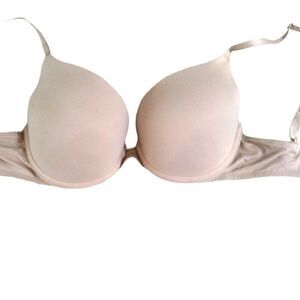 PINK Victoria Secret Womens 32D Beige Tan Wear Everywhere Push Up Bra Underwire